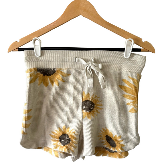 Altar'd State Pants - Altar'd State Cream Sunflower High Waist Shorts